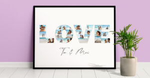 amour collage photo love lettres