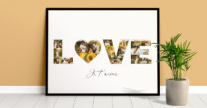 amour collage photo love lettres coeur