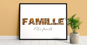 collage mot famille poster