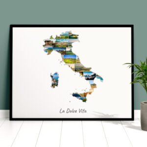 collage photo carte italie