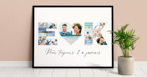 collage photo mariage initiales