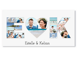 collage photo mariage initiales transfer