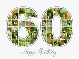 Collage photo anniversaire 60 avec texte