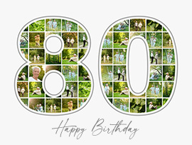 Collage photo anniversaire 80 avec texte