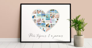 poster collage photo mariage coeur