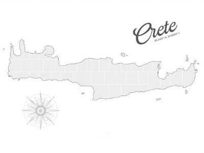 Modèles de collage en forme de carte de Crète