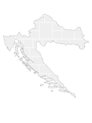 Modèles de collage en forme de carte de Croatie
