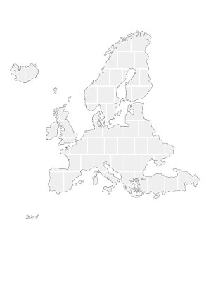 Modèles de collage en forme de carte d'Europe