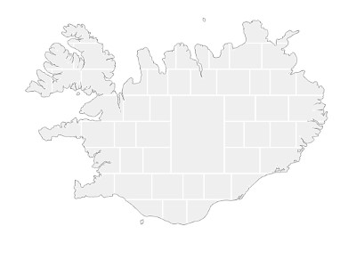 Modèles de collage en forme de carte d'Islande