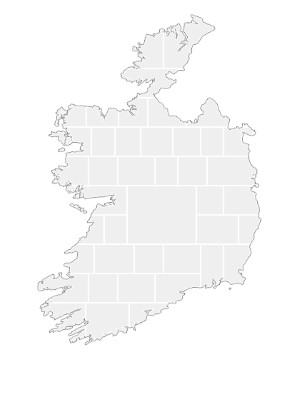 Modèles de collage en forme de carte d'Irlande