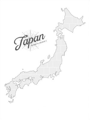 Modèles de collage en forme de carte du Japon