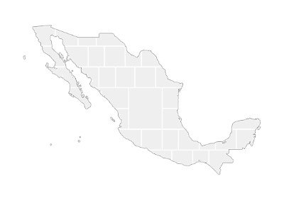 Modèles de collage en forme de carte du Mexique