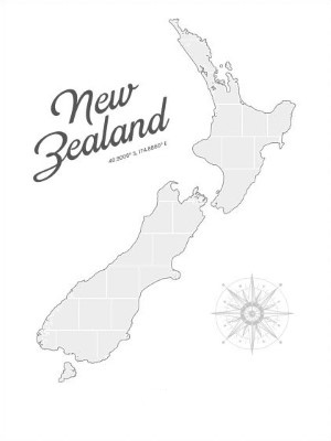 Modèles de collage en forme de carte de la Nouvelle-Zélande