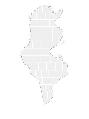 Modèles de collage en forme de carte de Tunisie