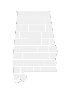 Modèles de collage en forme de carte d'Alabama