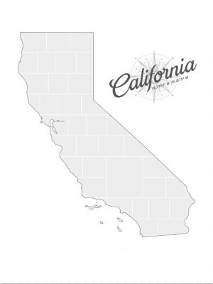 Modèles de collage en forme de carte de la Californie