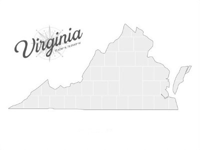 Modèles de collage en forme de carte du Virginie