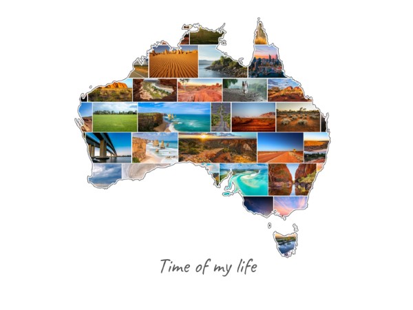 Collage Australie rempli avec tes propres photos