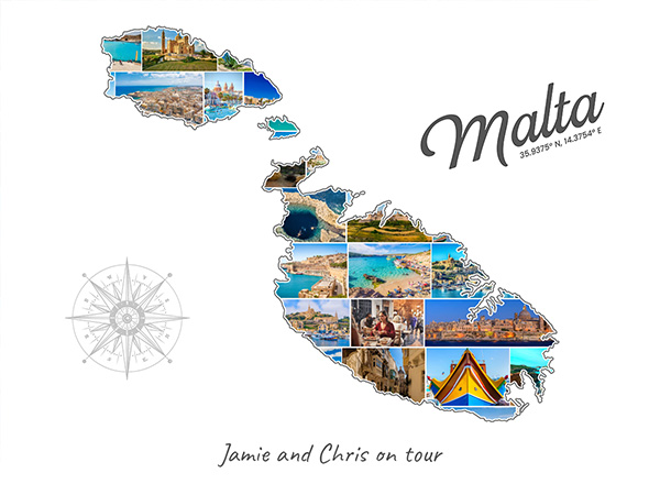 Collage Malte rempli avec tes propres photos