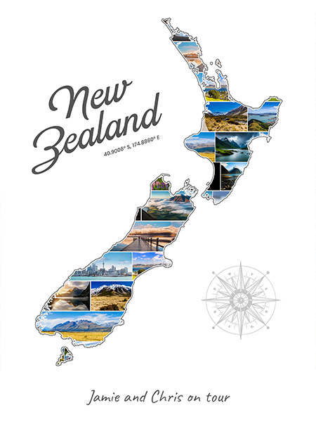 Collage Nouvelle-Zélande rempli avec tes propres photos