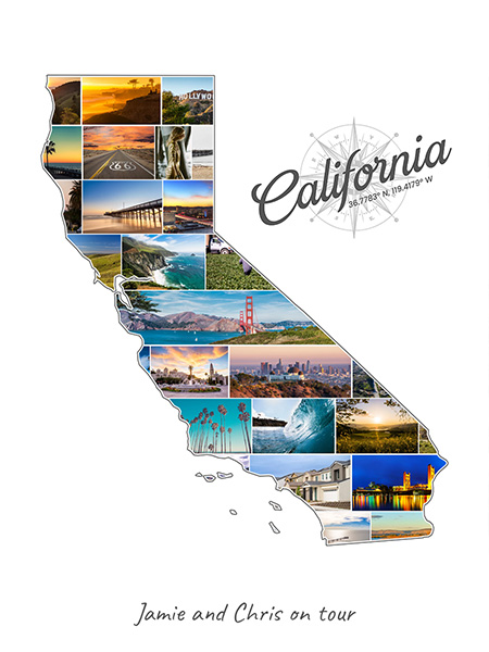 Collage Californie rempli avec tes propres photos