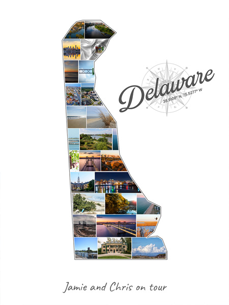 Collage Delaware rempli avec tes propres photos