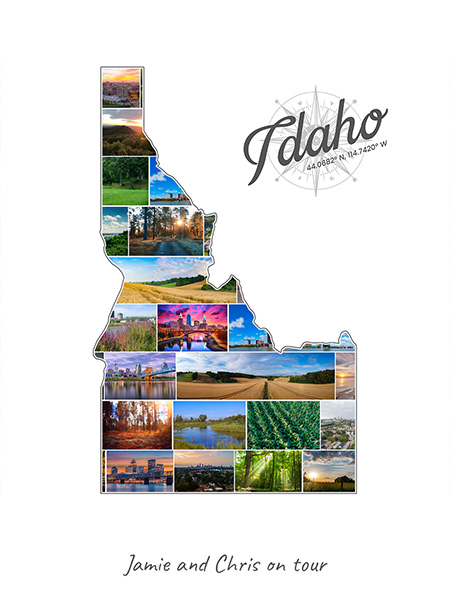 Collage Idaho rempli avec tes propres photos
