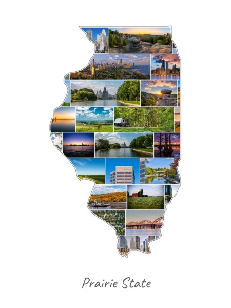 Collage Illinois rempli avec tes propres photos