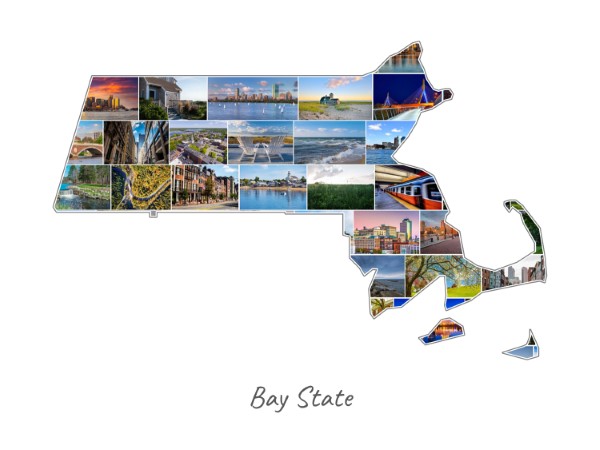 Collage Massachusetts rempli avec tes propres photos