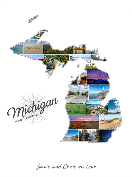 Collage Michigan rempli avec tes propres photos