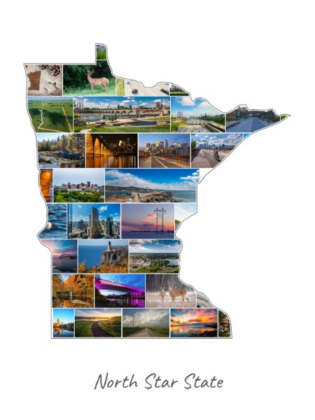 Collage Minnesota rempli avec tes propres photos