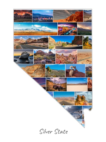 Collage Nevada rempli avec tes propres photos