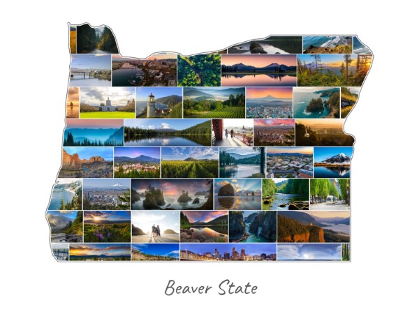 Collage Oregon rempli avec tes propres photos