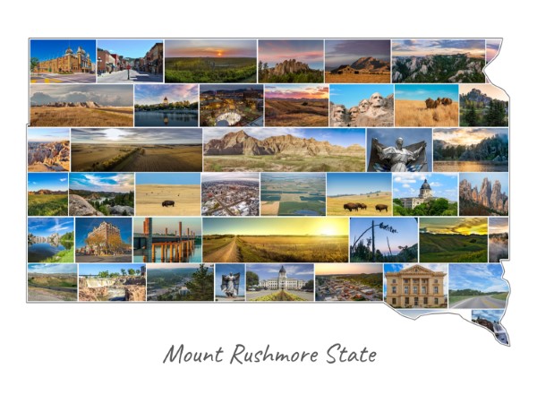 Collage Dakota du Sud rempli avec tes propres photos