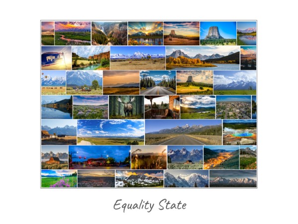 Collage Wyoming rempli avec tes propres photos