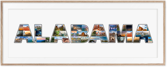 Un collage Alabama en souvenir original de votre voyage