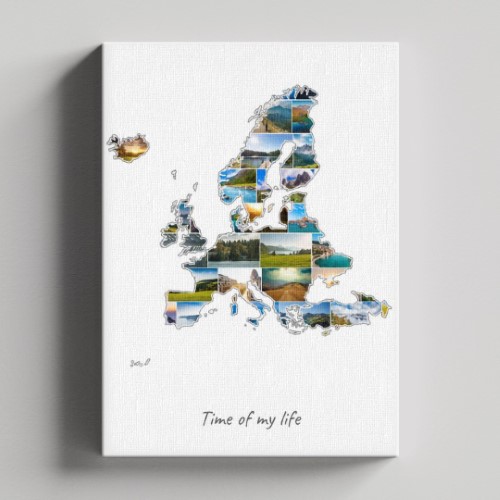 Un collage Europe sur toile et châssis