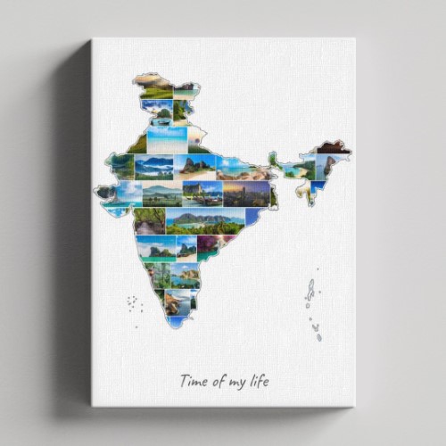 Un collage Inde sur toile et châssis