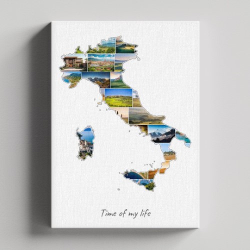 Un collage Italie sur toile et châssis