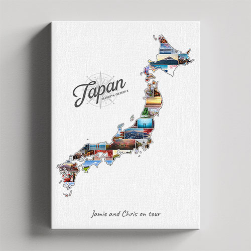 Un collage Japon sur toile et châssis