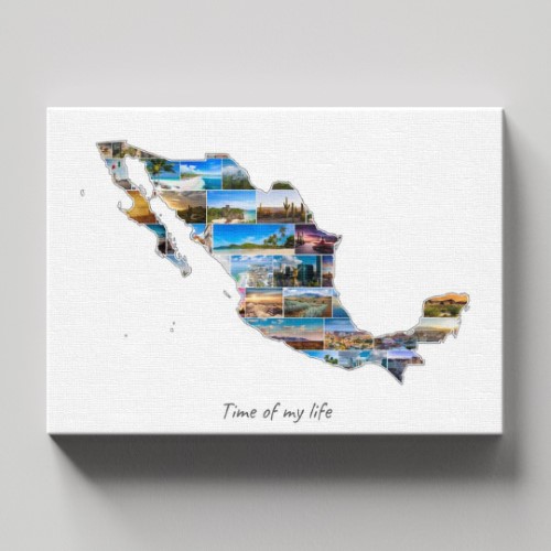 Un collage Mexique sur toile et châssis