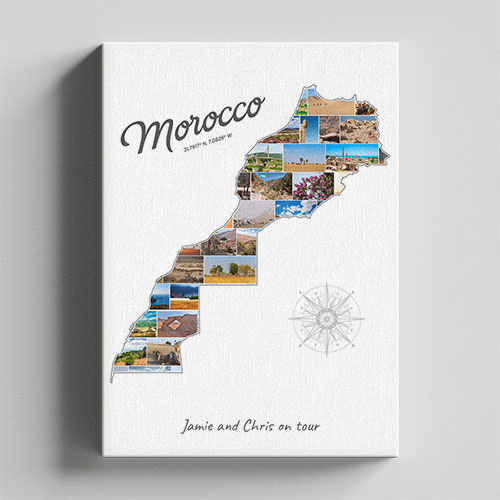 Un collage Maroc sur toile et châssis