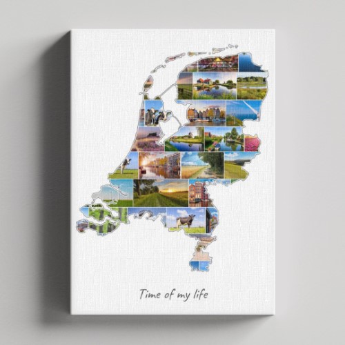 Un collage Pays-Bas sur toile et châssis