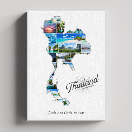 Un collage Thaïlande sur toile et châssis