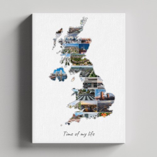 Un collage Royaume-Uni sur toile et châssis
